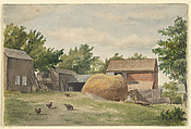Farm Scene, American Artist (1851–1899), Watercolor, American