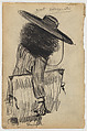 Artist with Portfolio, George Luks (American, Williamsport, Pennsylvania 1866–1933 New York), Black chalk