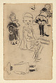 Sketches of Children, George Luks (American, Williamsport, Pennsylvania 1866–1933 New York), Black chalk