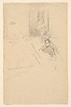 Museum Interior (?) with a Man Seated, James McNeill Whistler (American, Lowell, Massachusetts 1834–1903 London), Pencil