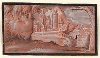 Imaginary Landscape, Monogrammist AM (Germany, ca. 1600), Brush and black ink and gray washes heightened with white gouache on reddish prepared paper, German