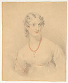 Portrait of a Young Lady with an Amber Necklace, Sir Thomas Lawrence (British, Bristol 1769–1830 London), Black chalk and red chalk, heightened with white on paper