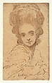 Head of a Lady, Unknown artist, probably 19th century, Pen, brown ink, and ink wash on paper