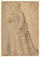 Portrait of a Florentine Lady, Circle of Justus Sustermans (Flemish, Antwerp 1597–1681 Florence), Black and red chalk, brush and grayish brown and gray washes, touches of brush in black ink,