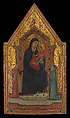 Madonna and Child Enthroned with Two Donors, Goodhart Ducciesque Master (Italian, Siena, active ca. 1315–30), Tempera on wood, gold ground