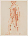 Standing Nude, Aristide Maillol (French, Banyuls-sur-Mer 1861–1944 Perpignan), Red crayon on cream laid paper