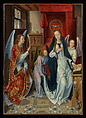 The Annunciation, Hans Memling (Netherlandish, Seligenstadt, active by 1465–died 1494 Bruges), Oil on panel, transferred to canvas