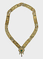 Belt, Silver gilt, glass, beryl, and pearls, Hungarian