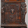 Dresser (Dressoir aux harpies), Carved walnut with interior elements of oak, pine; iron locks and hinges., French (Ile-de-France or Burgundo-Lyonnais)