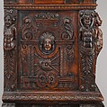 Dresser (Dressoir aux harpies), Carved walnut with interior elements of oak, pine; iron locks and hinges., French (Ile-de-France or Burgundo-Lyonnais)