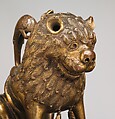 Aquamanile in the Form of a Lion, Bronze; binary copper alloy (approx. 88% copper, approx. 8% tin) hollow cast,
chased, engraved, and gilded., North German, Lubeck (?)