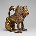 Aquamanile in the Form of a Lion, Bronze; binary copper alloy (approx. 88% copper, approx. 8% tin) hollow cast,
chased, engraved, and gilded., North German, Lubeck (?)