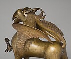 Aquamanile in the Form of a Griffin, Bronze; Ternary copper alloy with a very high content of zinc (approx. 74%
copper, approx. 22% zinc, approx. 2% lead) with natural patina, hollow cast., German, Nuremberg