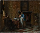 Leisure Time in an Elegant Setting, Pieter de Hooch (Dutch, Rotterdam 1629–1684 Amsterdam), Oil on canvas
