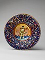 Dish (tondino), Italian  , Gubbio, early 16th century, Maiolica (tin-glazed earthenware), Italian, Gubbio