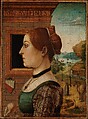Portrait of a Woman, possibly Ginevra d'Antonio Lupari Gozzadini, Attributed to the Maestro delle Storie del Pane (Italian (Emilian), active late 15th century), Tempera on wood