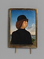 Portrait of Alvise Contarini(?); (verso) A Tethered Roebuck, Jacometto (Jacometto Veneziano) (Italian, active Venice by ca. 1472–died before 1498), Oil on wood; verso: oil and gold on wood