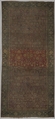 Indo-Persian carpet with repeat pattern of vine scrolls and palmettes., Wool pile on cotton foundation., Indo-Persian