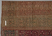 Carpet with a millefleur pattern, Wool (probably pashmina) pile on cotton and silk foundation., Indian, Kashmir