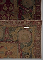 Carpet with vine scroll and palmette pattern, Wool pile on cotton foundation., Indian, probably Poona