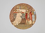 Saint Martin and Saint Hilary, Linen plain weave underlaid with linen plain weave (two layers) and embroidered with silk and gilt-metal-strip-wrapped silk in single satin, split, and stem stitches, laid work, and couching, including or nué, Flemish