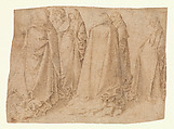 Group of Draped Figures, Attributed to Antonello da Messina (Antonello di Giovanni d'Antonio) (Italian, Messina ca. 1430–1479 Messina), Tip of the brush (or fine pen?) and brown ink