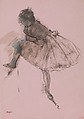 Study of a Ballet Dancer (recto); Two Studies of Dancers (verso), Edgar Degas (French, Paris 1834–1917 Paris), Oil with opaque watercolor on prepared pink paper (recto); oil on prepared pink paper (verso)