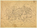 La table servie, Jacques Villon (French, Damville 1875–1963 Puteaux), Graphite and black ink, squared in graphite, French