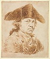 Self-Portrait in a Cocked Hat, Goya (Francisco de Goya y Lucientes) (Spanish, Fuendetodos 1746–1828 Bordeaux), Pen and brown (iron gall?) ink on paper