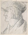 Portrait of Simon von Liebenstein (?), Hans Schwarz (German, Augsburg 1492–after 1521 Nuremberg), Charcoal (cut out along the contours, laid down twice)