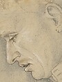 Head of a Man in Profile, Luca Signorelli (Luca d&#39;Egidio di Luca di Ventura) (Italian, Cortona, active by 1470–died 1523 Cortona), Black chalk, pen and brown ink, heightened with white.