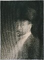 Self-Portrait, Charles Angrand (French, Criquetot-sur-Ouville 1854–1926 Rouen), Conté crayon (graphite border on all edges) on white laid paper mounted on board