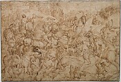 Bear Hunt, Flanders (Brussels?) (1470–1490), Pen and brown ink, Flemish