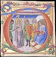 Martyrdom of Saint Agatha in an Initial D, Sano di Pietro (Ansano di Pietro di Mencio) (Italian, Siena 1405–1481 Siena), Tempera and gold on parchment