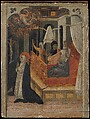 Saint Catherine of Siena Beseeching Christ to Resuscitate Her Mother, Giovanni di Paolo (Giovanni di Paolo di Grazia) (Italian, Siena 1398–1482 Siena), Tempera and gold on wood