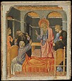 Saint John the Evangelist Raises Drusiana, Giovanni di Paolo (Giovanni di Paolo di Grazia) (Italian, Siena 1398–1482 Siena), Tempera and gold on wood