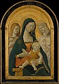 Madonna and Child with Saints Mary Magdalen and Sebastian, Icilio Federico Ioni (Italian, Siena 1866–1946 Siena), Tempera on wood, gold ground, Italian