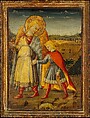 The Archangel Raphael and Tobias, Workshop of Neri di Bicci (Italian, Florence 1419–1491 Florence), Tempera and gold on wood