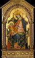Madonna and Child Enthroned with Two Donors, Lorenzo Veneziano (Italian, Venice, active 1356–72), Tempera on wood, gold ground