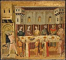 The Feast of Herod and the Beheading of the Baptist, Giovanni Baronzio (Italian, active in Romagna and the Marches, second quarter 14th century), Tempera on wood, gold ground, and silver, Italian, Rimini