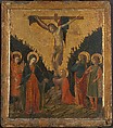 Christ on the Cross with the Virgin, Saint John the Evangelist, Saint Mary Magdalen, and Two Male Saints, Italian Painter, of uncertain date, Tempera on wood, gold ground, unknown (Italian style)