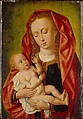 Virgin and Child with a Dragonfly, Master of Saint Giles Netherlandish, French, Oil and tempera (?) on paper laid down on oak panel, Netherlandish and French