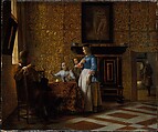 Leisure Time in an Elegant Setting, Pieter de Hooch (Dutch, Rotterdam 1629–1684 Amsterdam), Oil on canvas
