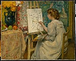 Girl Painting at an Easel, Georges d'Espagnat (French, 1870–1950), Oil on canvas
