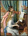 Two Young Girls at the Piano, Auguste Renoir (French, Limoges 1841–1919 Cagnes-sur-Mer), Oil on canvas