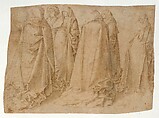 Group of Draped Figures, Attributed to Antonello da Messina (Antonello di Giovanni d&#39;Antonio) (Italian, Messina ca. 1430–1479 Messina), Tip of the brush (or fine pen?) and brown ink