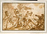 The Stoning of Saint Stephen, Niccolo (Nicolaus) Bambini  Italian, Pen and brown ink, brown wash, over red and black chalk