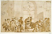Figure Studies, Francesco Guardi  Italian, Pen and brown ink, light and dark brown and grayish brown wash