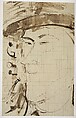 Portrait of the Sculptor Pablo Gargallo, Amedeo Modigliani Italian, Pen and ink with wash on graph paper
