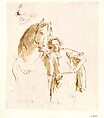 Man Leaning against a Horse, Giovanni Battista Tiepolo  Italian, Pen and brown ink, brown wash, over black chalk
